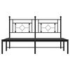 vidaXL Metal Bed Frame without Mattress with Headboard Black 160x200cm