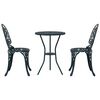 vidaXL Garden Bistro Set 3 pcs Green Aluminium