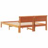 vidaXL Bed Frame with Headboard Wax Brown 140 x 200 cm Solid Pine Wood