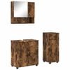 vidaXL Bathroom Furniture Set 3 pcs Smoked Oak Engineered wood & Metal