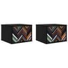 vidaXL Wall-mounted Bedside Cabinet OMMEN 2 pcs Black Oak