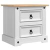 vidaXL Bedside Table with Drawer White 53 x 39 x 47 cm Solid Pine Wood