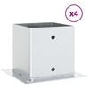 vidaXL Post Bases Square 4 pcs Silver 141x141 mm Galvanised Steel
