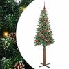vidaXL Slim Christmas Tree with 300 LEDs Green and White 210 cm
