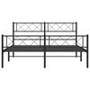 vidaXL Metal Bed Frame without Mattress with Footboard Black 140x200cm