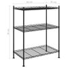 vidaXL 3-Tier Storage Rack 60x35x76 cm Black 150 kg