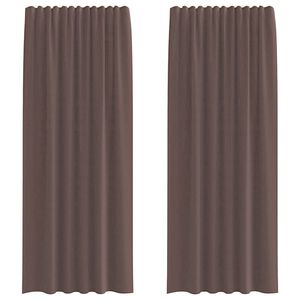vidaXL Voile Curtains with Rod Pockets 2 pcs Brown