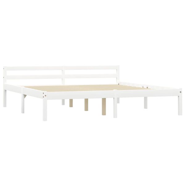 vidaXL Bed Frame without Mattress White Solid Pine Wood 160x200 cm