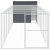 vidaXL Dog House with Run Anthracite 214x865x181 cm Galvanised Steel