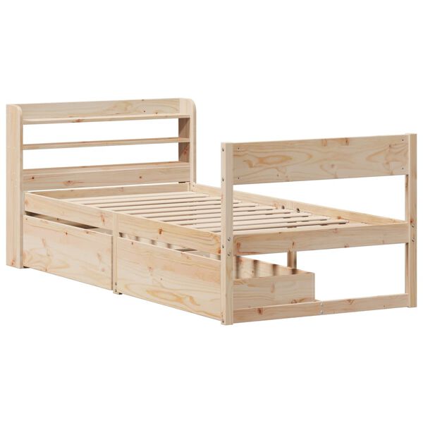 vidaXL Bed Frame without Mattress 90x190 cm Single Solid Wood Pine
