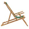 vidaXL Folding Beach Chair Solid Wood Teak Green