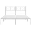 vidaXL Metal Bed Frame without Mattress with Headboard White 140x200cm