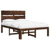 vidaXL Double Bed Frame with Headboard ROSTOCK Dark Brown 160 x 200 cm