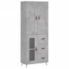 vidaXL Highboard Concrete Grey 69,5x34x180 cm Engineered Wood