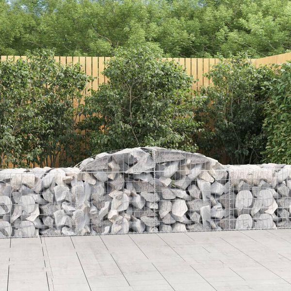 vidaXL Arched Gabion Baskets 13 pcs 300x50x60/80 cm Galvanised Iron