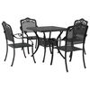 vidaXL Garden Table Set 5 pcs Black Cast Aluminium