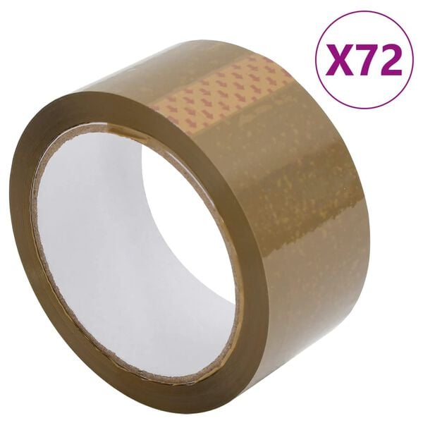 vidaXL Packaging Tape 72 pcs Brown 48 mm x 66 m