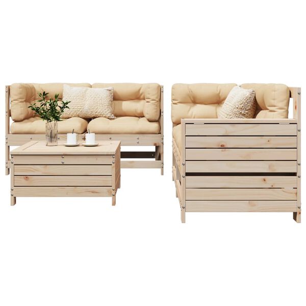 vidaXL 5 Piece Garden Sofa Set Solid Wood Pine