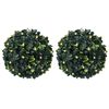 vidaXL Artificial Boxwood Balls with LED Lights 2 pcs Green 22 cm