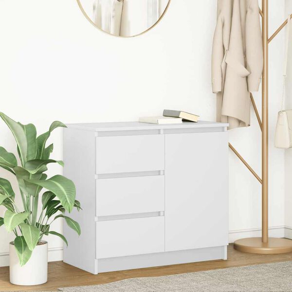 vidaXL Sideboard with Drawer White 71x35x65 cm Engineered Wood
