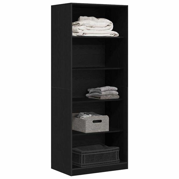vidaXL Wardrobe with Shelf Black Oak 80 x 50 x 200 cm Engineered Wood