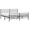 vidaXL Metal Bed Frame without Mattress with Footboard Black 200x200cm