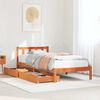 vidaXL Bed Frame without Mattress Wax Brown 90x190 cm Single Solid Wood Pine