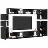 vidaXL TV Cabinet Set Wall-mounted 9 pcs Black Oak Engineered Wood