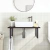 vidaXL Basin Shelf Wall Mounted Steel and Solid Wood Oak