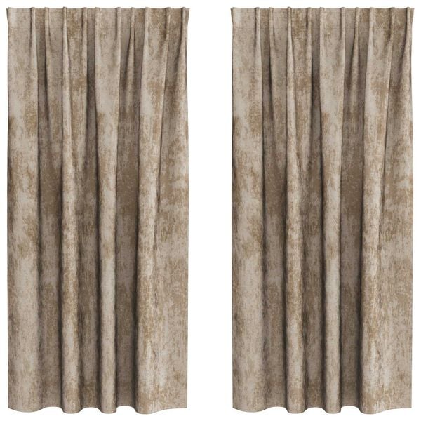 vidaXL Velvet Curtains 2 pcs Champagne 175 x 140 cm Velvet