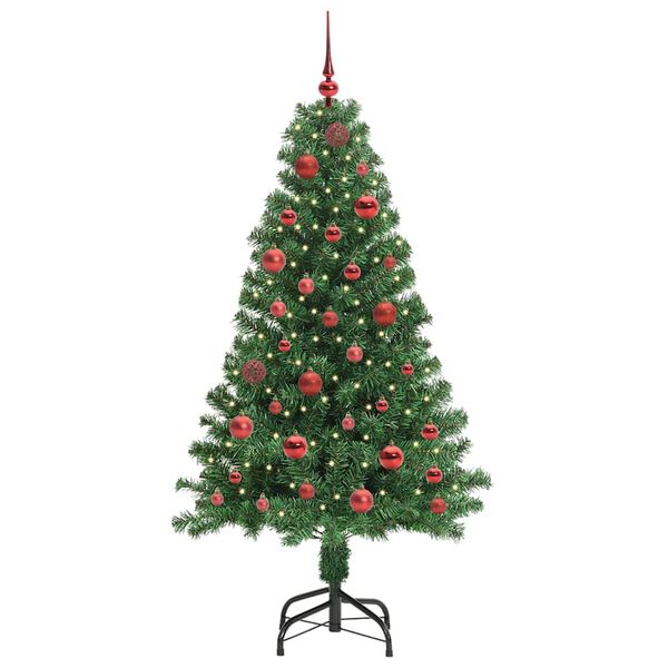 vidaXL Artificial Christmas Tree with 150 LEDs with Stand Green 150 cm