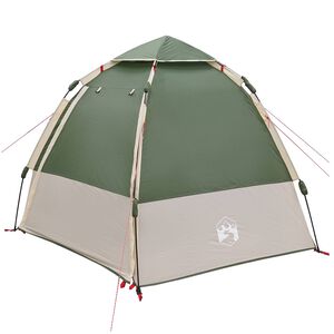 vidaXL Instant Tent with Rainfly 4-Person Quick-Release 4-Person Green