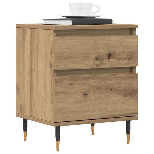 vidaXL Bedside Cabinet Artisan Oak 40x35x50 cm Engineered Wood