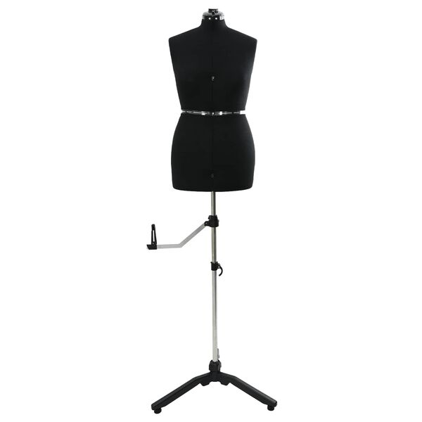 vidaXL Adjustable Dress Form Female Height Adjustable Black M Velvet