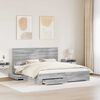 vidaXL Bed Frame with Drawer Grey Sonoma 200 x 200 cm Engineered Wood