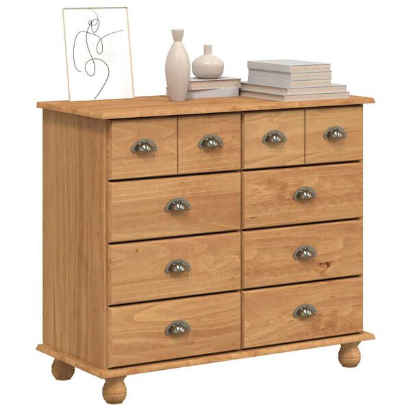 vidaXL Chest of Drawer ASKIM Brown 91 x 40 x 79 cm Solid Pine Wood