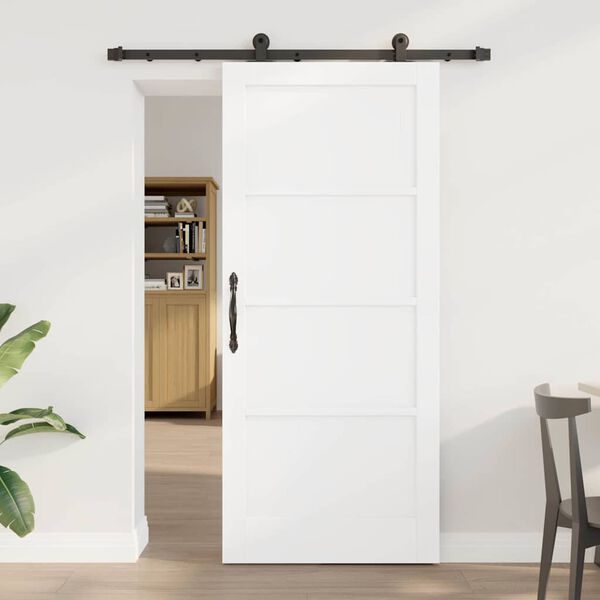vidaXL Sliding Door ORKDAL White 86 x 198.5 cm Solid Pine Wood