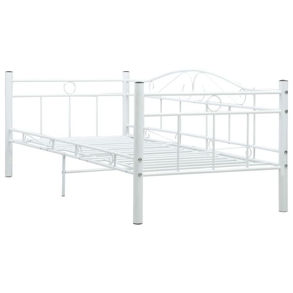 vidaXL Daybed Frame without Mattress White Metal 90x200cm