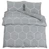 vidaXL Duvet Cover Set Grey 220x240 cm Cotton