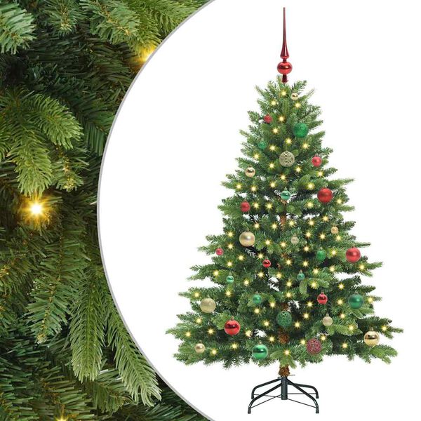 vidaXL Artificial Christmas Tree with 150 LEDs Green 150 cm PE and PVC