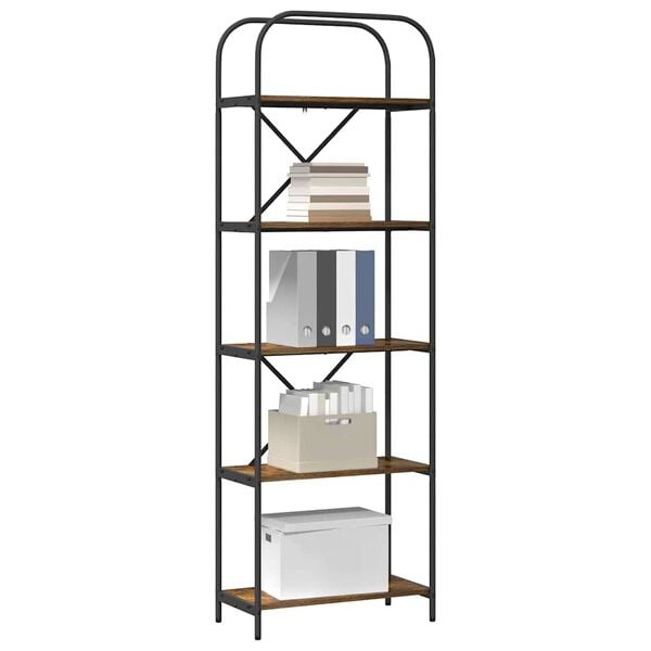 vidaXL Bookshelf Smoked Oak 60 x 30 x 183 cm Engineered wood