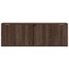 vidaXL TV Wall Cabinet with LED Lights Brown Oak 100x31x35 cm