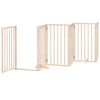 vidaXL Dog Gate with Door Foldable 12 Panels 600 cm Poplar Wood