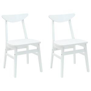 vidaXL Dining Chairs 2 pcs White 42 x 47.5 x 81 cm Solid Rubber Wood