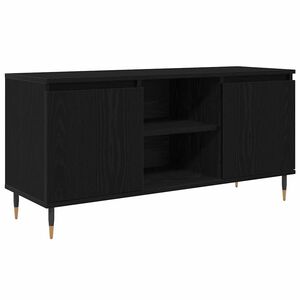 vidaXL TV Cabinet Black Oak 104 x 35 x 50 cm Engineered Wood