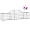 vidaXL Arched Gabion Baskets 5 pcs 200x30x40/60 cm Galvanised Iron