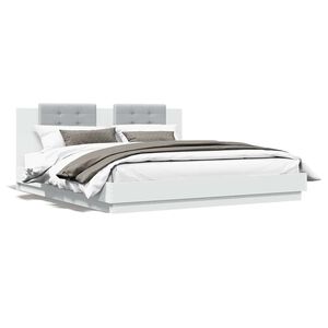 vidaXL Bed Frame with Headboard Concrete Grey 80 x 200 cm