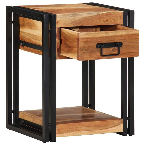 vidaXL Bedside Cabinet Brown 40 x 35 x 50 cm Solid acacia wood