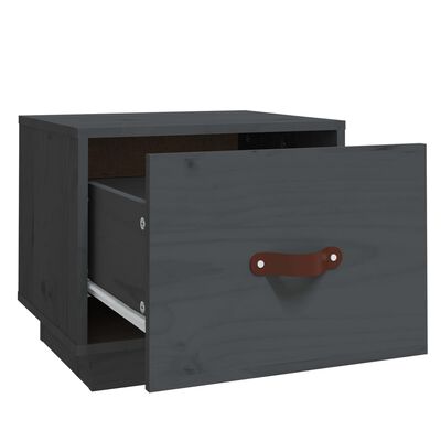 vidaXL Bedside Cabinets 2 pcs Grey 40x34x35 cm Solid Wood Pine