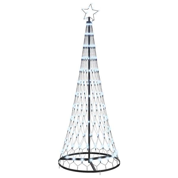 vidaXL LED Christmas Tree Cool White 71 x 71 x 184.5 cm Metal